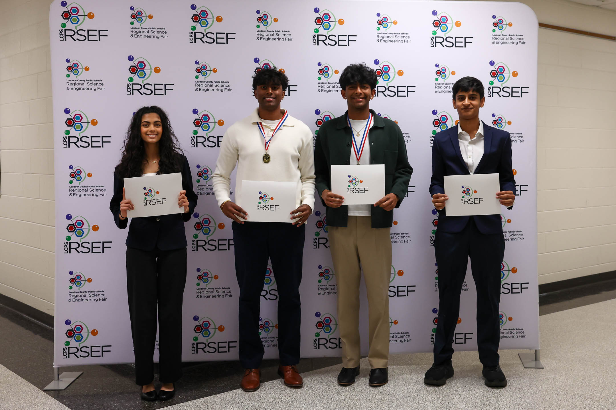 LCPS students receiving Science Fair Awards